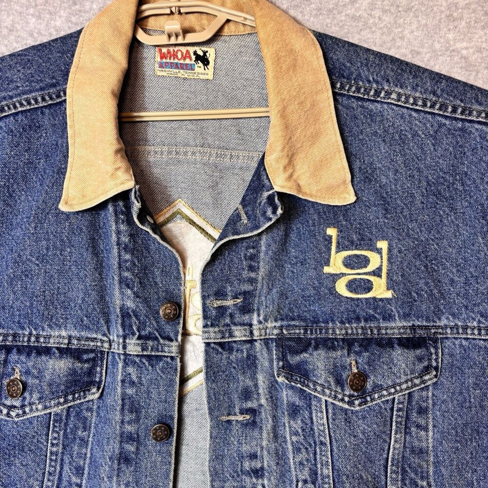 Whoa Apparel Jean Jacket Singer Billy Dean Autographed Tour jacket   Men’s L - Picture 6 of 16